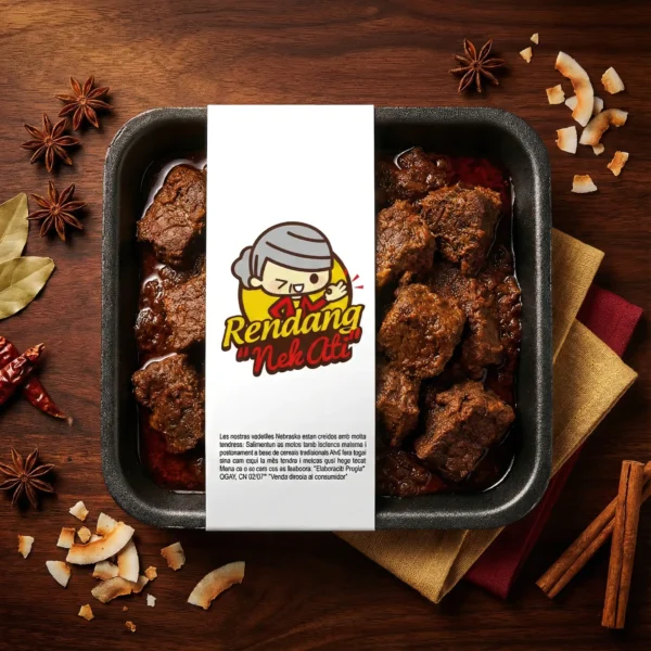 jasa desain kemasan produk rendang siap saji
