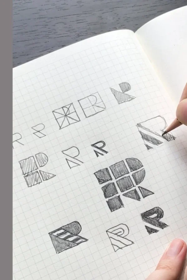 arti filosofi logo bisnis - sketsa